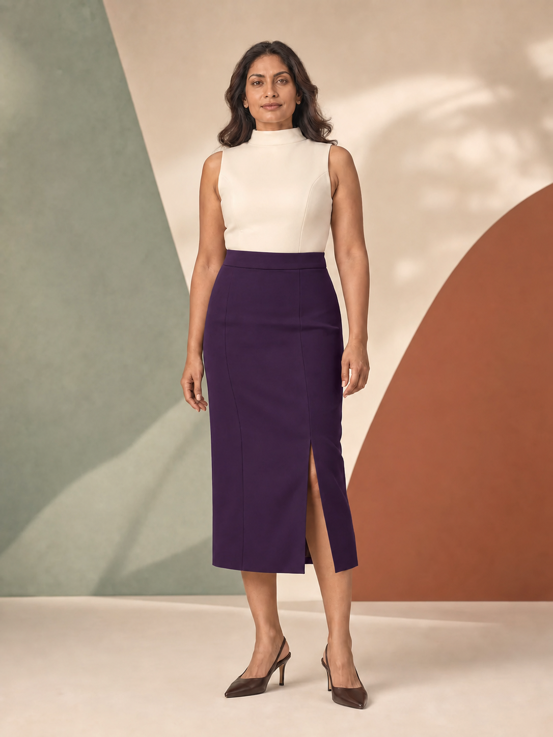 Refined plum and cream personal style